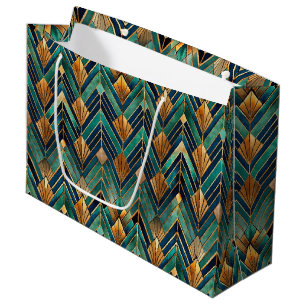 Elegantes Art Deco-Fliesenmuster  Große Geschenktüte