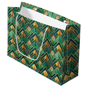 Elegantes Art Deco-Fliesenmuster Große Geschenktüte