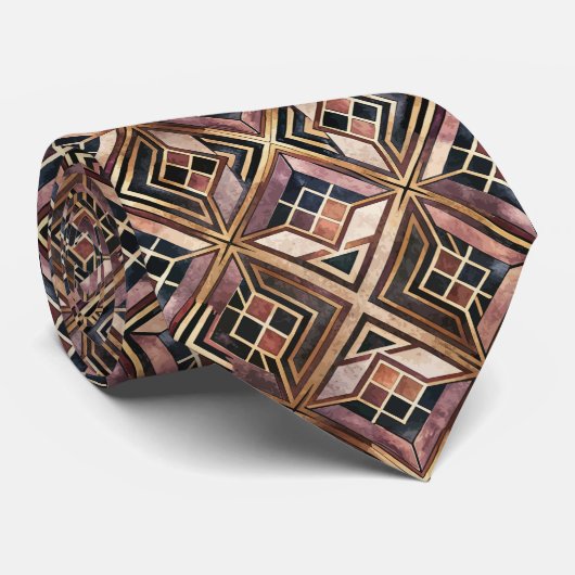 Elegantes Art Deco Fliesenmuster Krawatte (Gerollt)