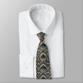Elegantes Art Deco-Fliesenmuster Krawatte (Gebunden)