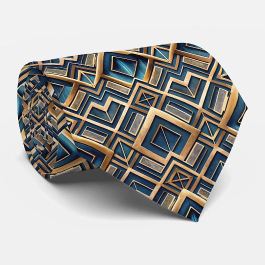 Elegantes Art Deco-Fliesenmuster Krawatte (Gerollt)