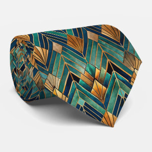 Elegantes Art Deco Fliesenmuster Krawatte