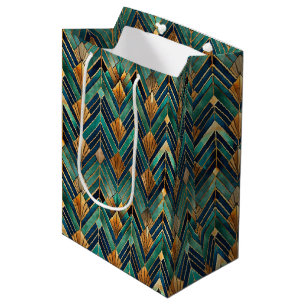 Elegantes Art Deco-Fliesenmuster  Mittlere Geschenktüte