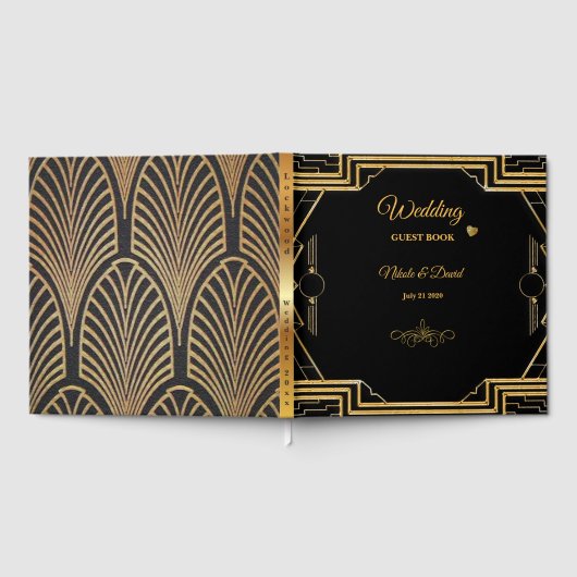 Elegantes Art Deco Gatsby Wedding Gästebuch (Voll)