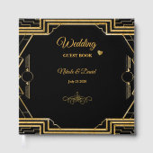 Elegantes Art Deco Gatsby Wedding Gästebuch (Vorderseite)