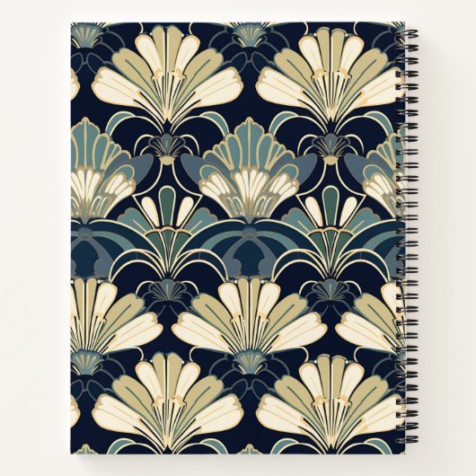 Elegantes Art Deco Gemustertes SpiralNotebook Notizblock (Rückseite)
