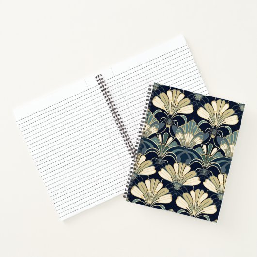 Elegantes Art Deco Gemustertes SpiralNotebook Notizblock (Innenseite)