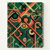 Elegantes Art Deco Geometric Spiral Notebook Notizblock (Rückseite)
