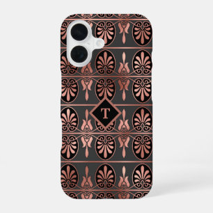 Elegantes Art Deco in kupferfarbenem Roségold und iPhone 16 Hülle