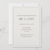 Elegantes Art Deco Jubiläum Einladung (Vorderseite)