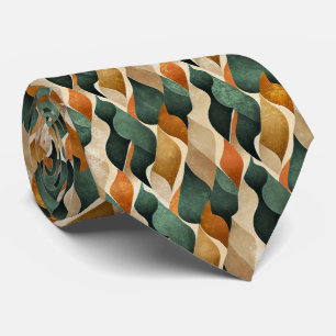 Elegantes Art Deco-Muster in Tiefgrün und Gold Krawatte