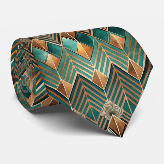 Elegantes Art Deco-Muster mit Fliesen Krawatte (Gerollt)
