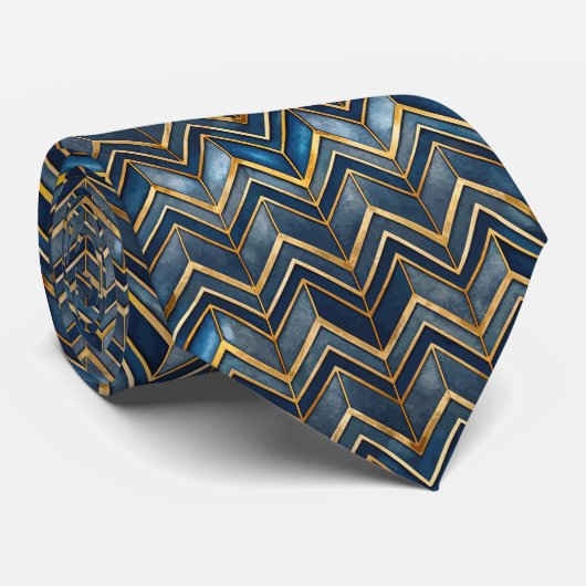 Elegantes Art Deco-Muster mit Fliesen Krawatte (Gerollt)