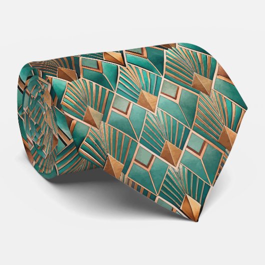 Elegantes Art Deco-Muster mit Fliesen Krawatte (Gerollt)
