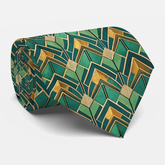 Elegantes Art Deco-Muster mit Fliesen Krawatte (Gerollt)