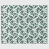 Elegantes Art Deco-Muster mit grünem Blattwerk Geschenkpapier (Flach)