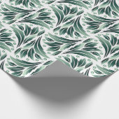 Elegantes Art Deco-Muster mit grünem Blattwerk Geschenkpapier (Ecke)