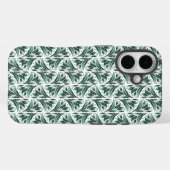 Elegantes Art Deco-Muster mit grünem Laub Case-Mate iPhone Hülle (Rückseite (Horizontal))