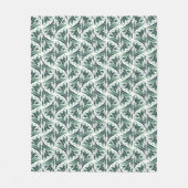 Elegantes Art Deco-Muster mit grünem Laub Fleecedecke (Vorderseite)