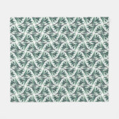 Elegantes Art Deco-Muster mit grünem Laub Fleecedecke (Vorderseite (Horizontal))