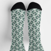 Elegantes Art Deco-Muster mit grünem Laub Socken (Oben)