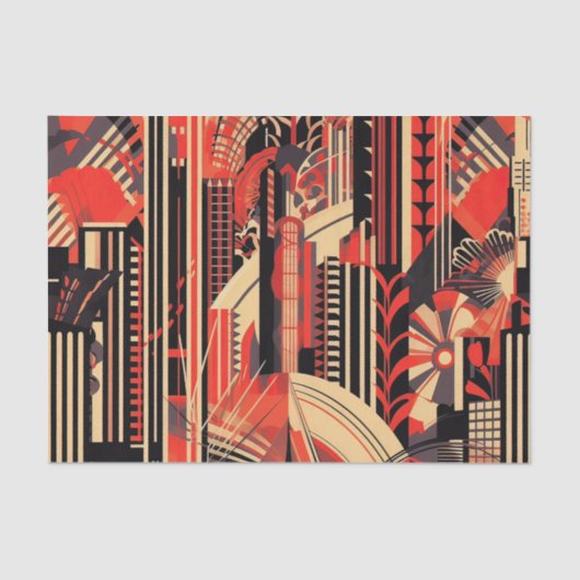 Elegantes Art Déco Muster Seidenpapier (Vorderseite)