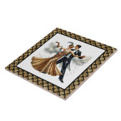 Elegantes Art Deco Paar Fliese (Seite)