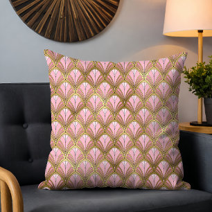 Elegantes Art Deco Rosa Gold Luxus Vintage Muster Kissen