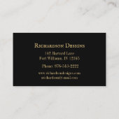 Elegantes Art Deco Schwarz-Gold-Muster Visitenkarte (Rückseite)