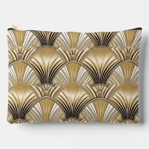 Elegantes Art Deco Schwarzes Muster Zubehörtasche