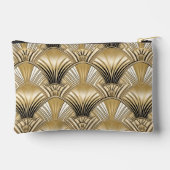 Elegantes Art Deco Schwarzes Muster Zubehörtasche (Rückseite)