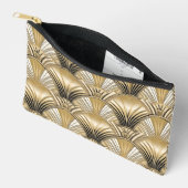 Elegantes Art Deco Schwarzes Muster Zubehörtasche (Offen)