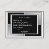 Elegantes Art Deco Silver Black Geometric Metal Visitenkarte (Rückseite)