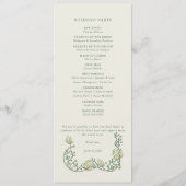 Elegantes Art Nouveau Hochzeitsprogramm mit floral Programm (Rückseite)