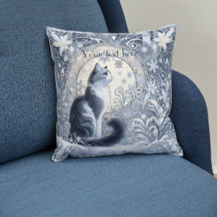 Elegantes Art Nouveau-Katzendesign anpassbar Kissen