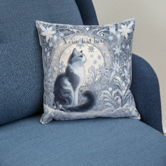 Elegantes Art Nouveau-Katzendesign anpassbar Kissen