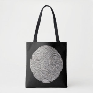 Elegantes Art Nouveau-Silber-Schwarz-Medaillon Tasche