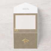 Elegantes Artisan Gold Blätter Foto All In One Einladung (Außenbereich)