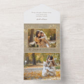 Elegantes Artisan Gold Blätter Foto All In One Einladung (Innen Boden)