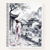 Elegantes Asian Landscape Spiral Notebook Notizblock (Vorderseite)