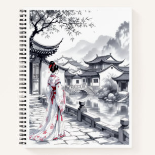 Elegantes Asian Landscape Spiral Notebook Notizblock
