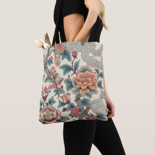 Elegantes asiatisch inspiriertes Botanikdesign Tasche