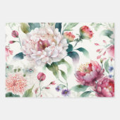 Elegantes, asiatisches Blumenmuster Geschenkpapier Set (Vorderseite 2)