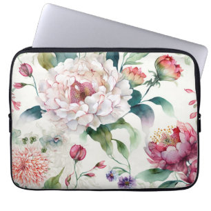 Elegantes, asiatisches Blumenmuster Laptopschutzhülle