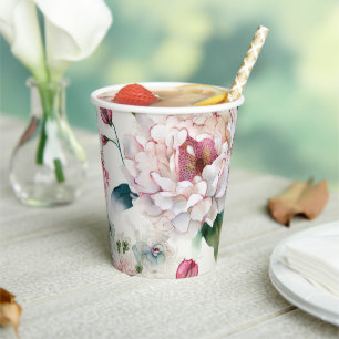 Elegantes, asiatisches Blumenmuster Pappbecher