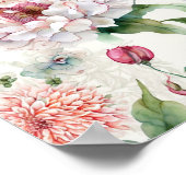 Elegantes, asiatisches Blumenmuster Poster (Ecke)