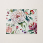Elegantes, asiatisches Blumenmuster Puzzle (Horizontal)