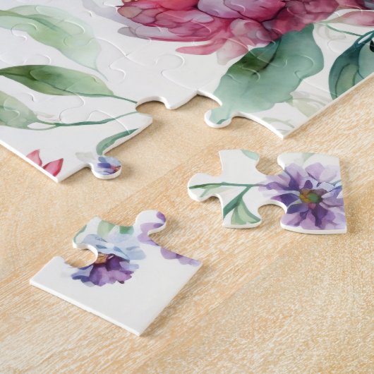Elegantes, asiatisches Blumenmuster Puzzle (Seite)