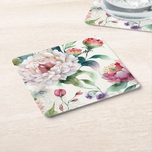 Elegantes, asiatisches Blumenmuster Rechteckiger Pappuntersetzer (angewinkelt)