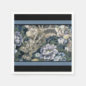 Elegantes asiatisches Drachenblumenmuster Napkins Serviette (Vorderseite)